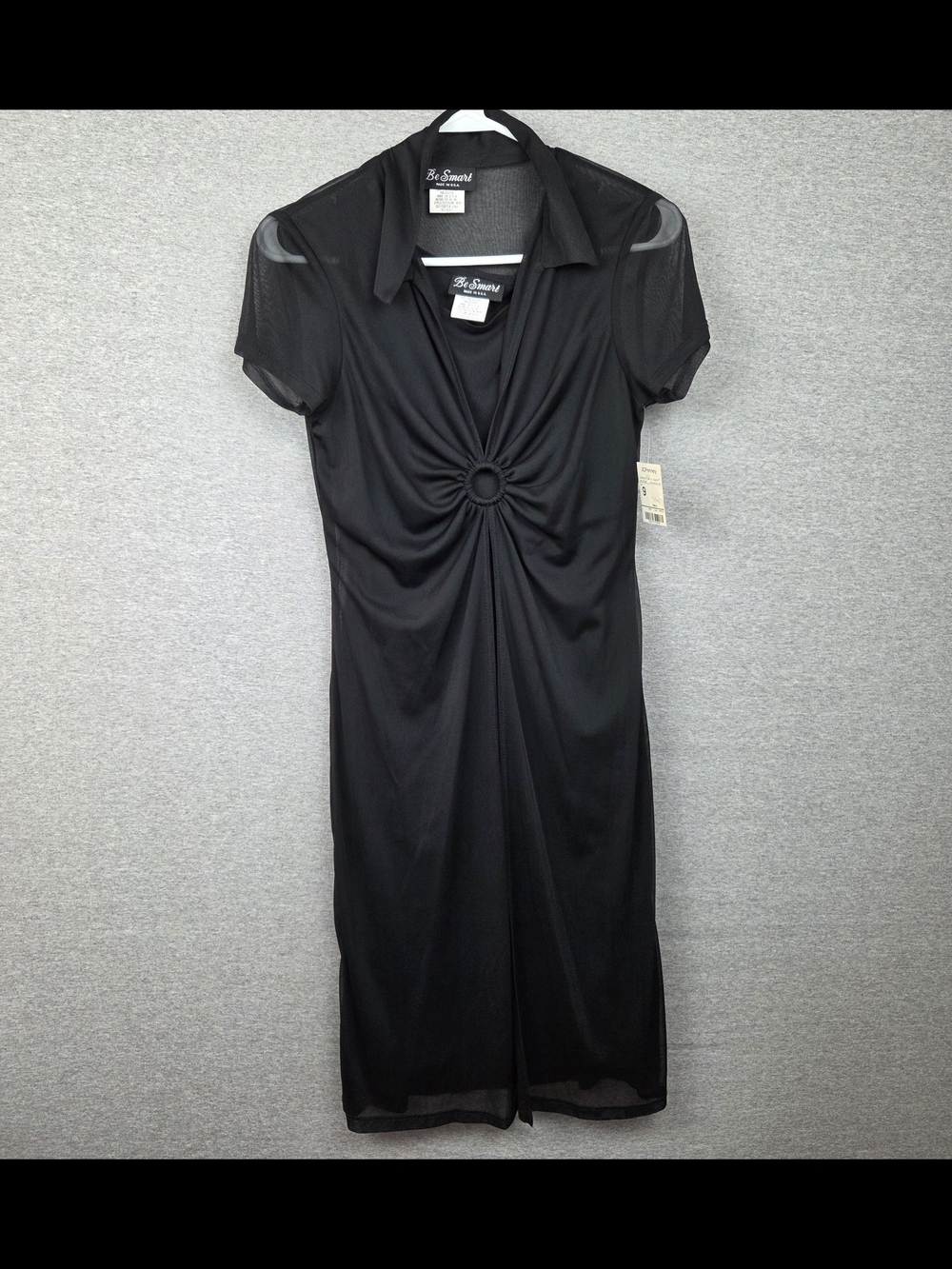 Nwt Vampy Y2K Be Smart Black Dress Solid Sheer Size 9/10